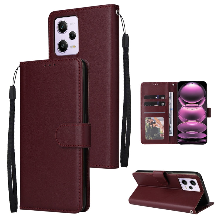 Custodia per telefono in pelle multifunzionale con 3 slot per schede, For Samsung Galaxy A14 5G, For Xiaomi Redmi Note 12 China, For Xiaomi Redmi Note 12 Pro 5G China