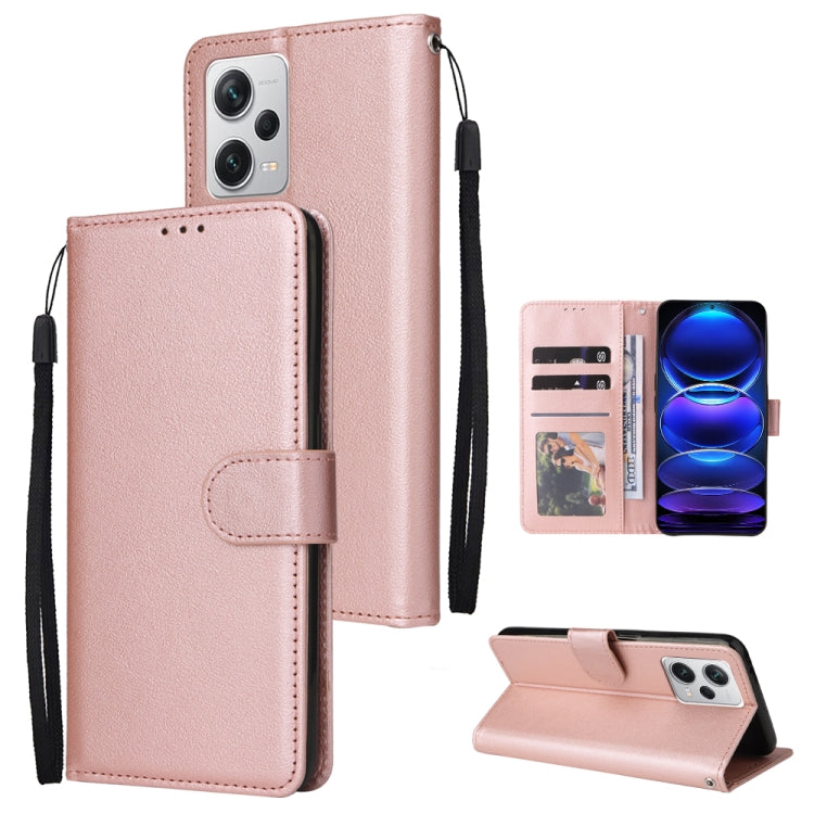 Custodia per telefono in pelle multifunzionale con 3 slot per schede, For Xiaomi Redmi Note 12 Pro+ China