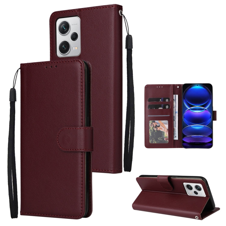 Custodia per telefono in pelle multifunzionale con 3 slot per schede, For Xiaomi Redmi Note 12 Pro+ China