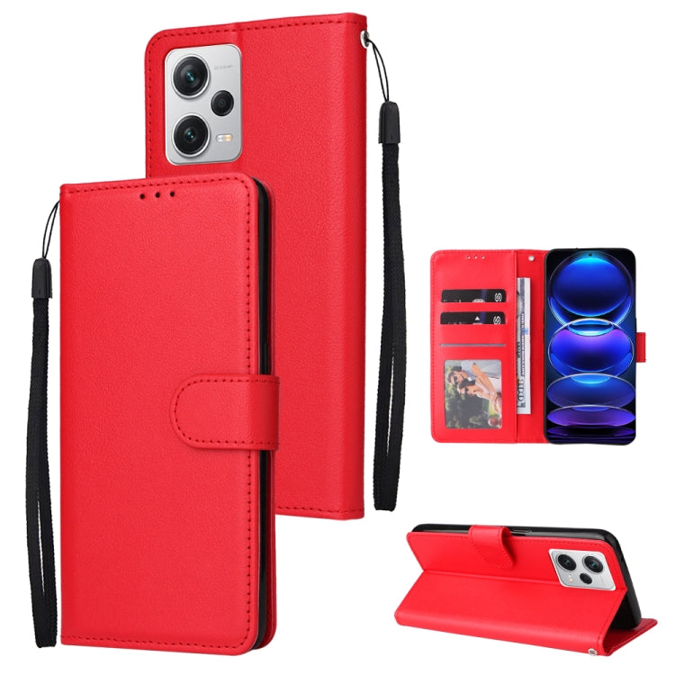 Custodia per telefono in pelle multifunzionale con 3 slot per schede, For Xiaomi Redmi Note 12 Pro+ China