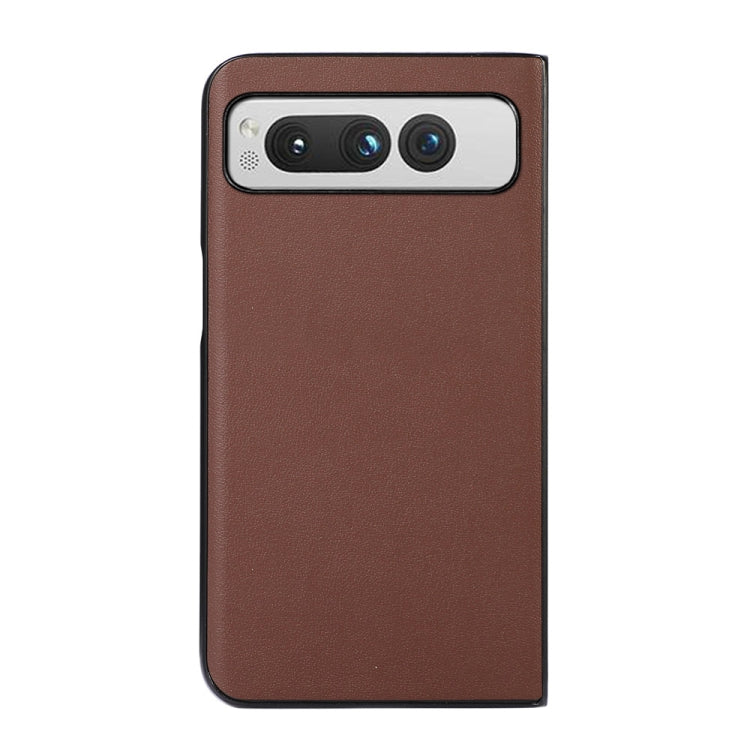 Custodia per telefono in vera pelle con trama in pelle di agnello, For Google Pixel Fold