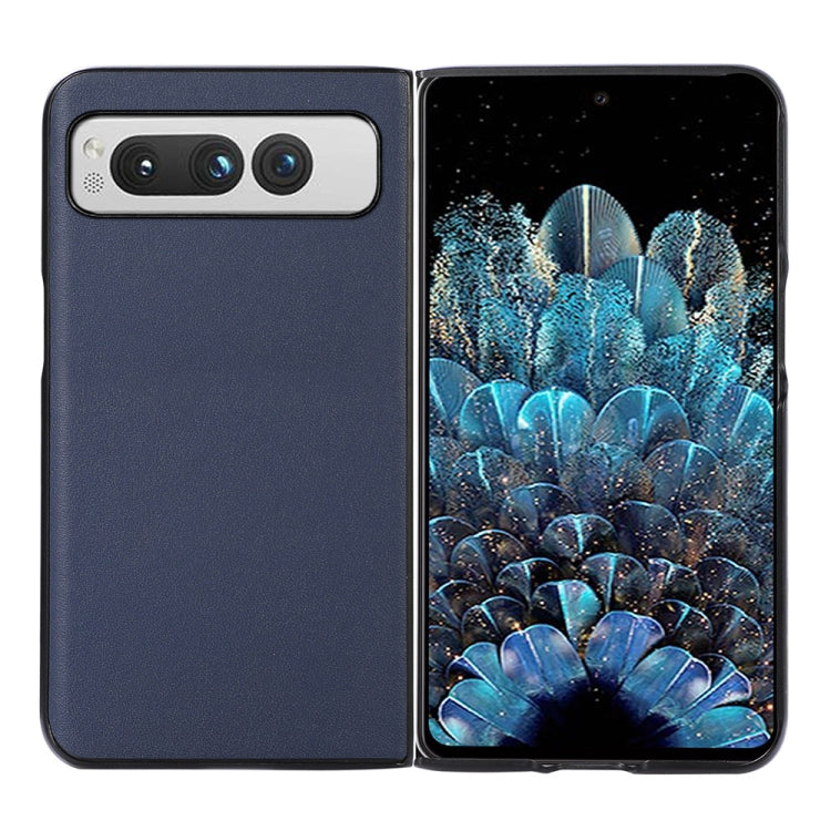 Custodia per telefono in vera pelle con trama in pelle di agnello, For Google Pixel Fold
