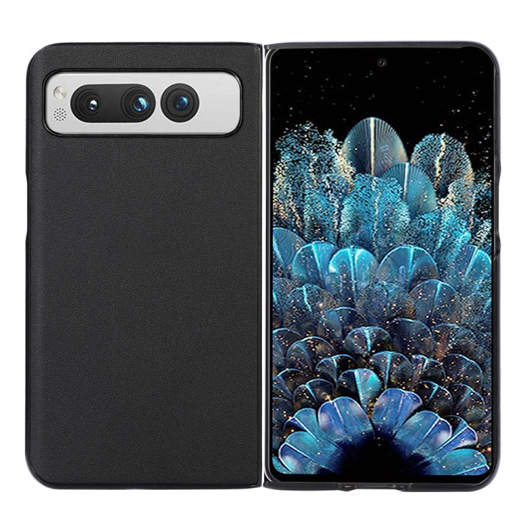 Custodia per telefono in vera pelle con trama in pelle di agnello, For Google Pixel Fold