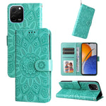 Custodia per telefono in pelle di girasole goffrata, For Huawei nova Y61, For Realme 10 4G Global, For Realme 10 Pro 5G, For Realme 10 Pro+ 5G