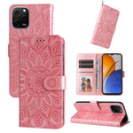 Custodia per telefono in pelle di girasole goffrata, For Huawei nova Y61, For Realme 10 4G Global, For Realme 10 Pro 5G, For Realme 10 Pro+ 5G