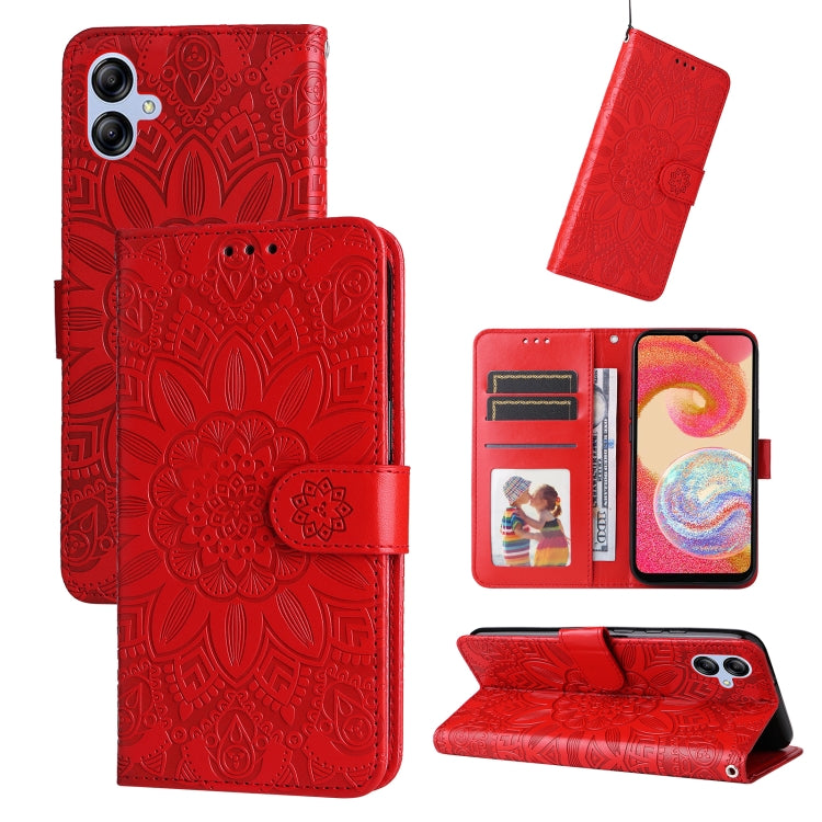 Custodia per telefono in pelle di girasole goffrata, For Samsung Galaxy A04e, For Samsung Galaxy A34 5G