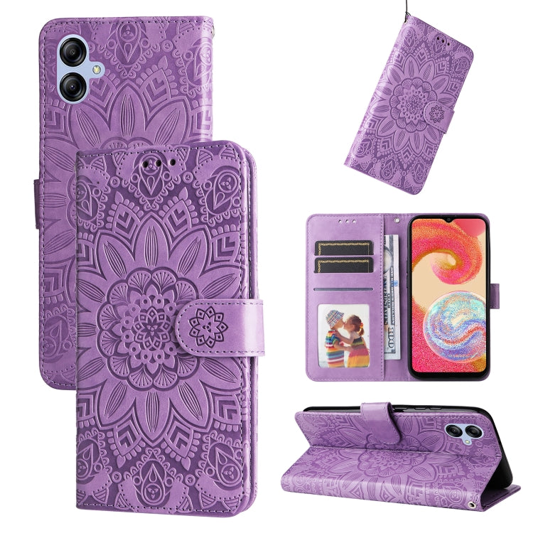 Custodia per telefono in pelle di girasole goffrata, For Samsung Galaxy A04e, For Samsung Galaxy A34 5G