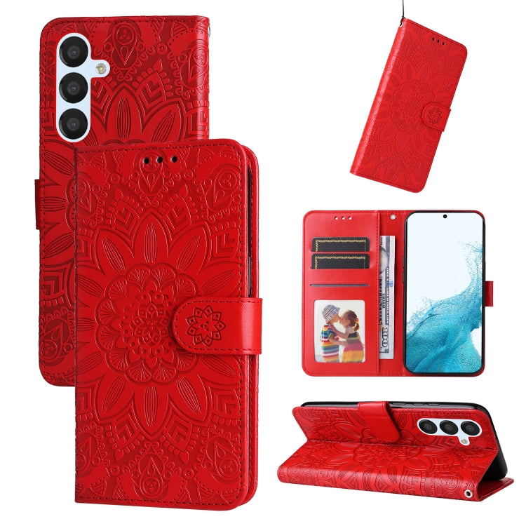 Custodia per telefono in pelle di girasole goffrata, For Samsung Galaxy A04e, For Samsung Galaxy A34 5G