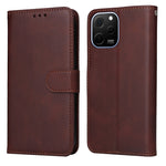 Custodia per telefono in pelle a conchiglia con struttura in vitello classico, For Huawei nova Y61, For Realme 10 4G Global, For Realme 10 Pro 5G, For Realme 10 Pro+ 5G