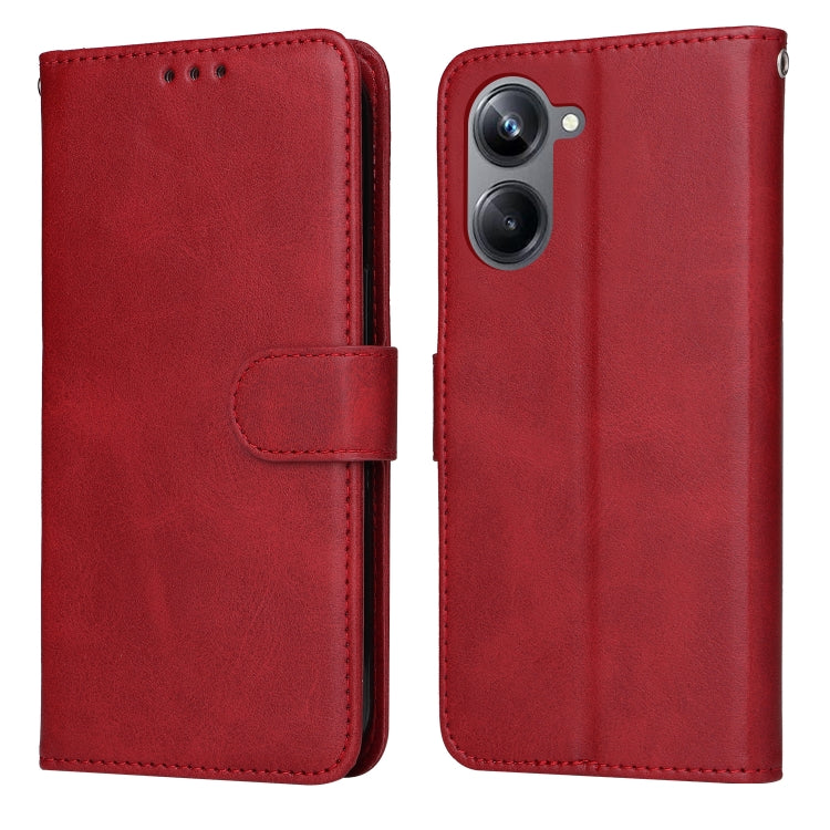 Custodia per telefono in pelle a conchiglia con struttura in vitello classico, For Huawei nova Y61, For Realme 10 4G Global, For Realme 10 Pro 5G, For Realme 10 Pro+ 5G
