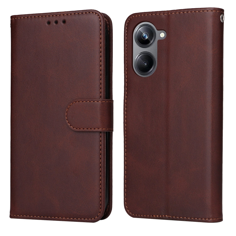 Custodia per telefono in pelle a conchiglia con struttura in vitello classico, For Huawei nova Y61, For Realme 10 4G Global, For Realme 10 Pro 5G, For Realme 10 Pro+ 5G