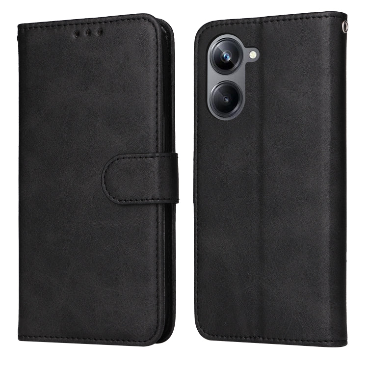 Custodia per telefono in pelle a conchiglia con struttura in vitello classico, For Huawei nova Y61, For Realme 10 4G Global, For Realme 10 Pro 5G, For Realme 10 Pro+ 5G