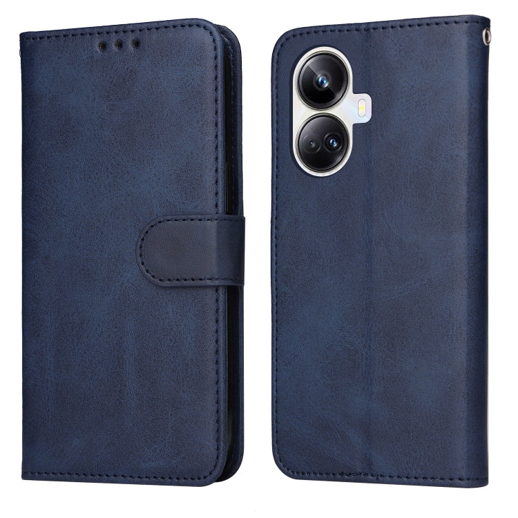 Custodia per telefono in pelle a conchiglia con struttura in vitello classico, For Huawei nova Y61, For Realme 10 4G Global, For Realme 10 Pro 5G, For Realme 10 Pro+ 5G