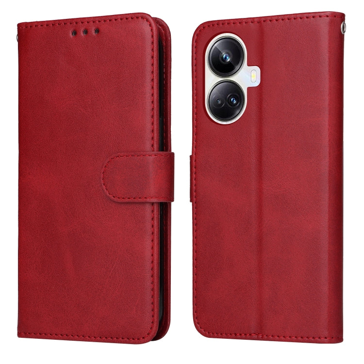Custodia per telefono in pelle a conchiglia con struttura in vitello classico, For Huawei nova Y61, For Realme 10 4G Global, For Realme 10 Pro 5G, For Realme 10 Pro+ 5G