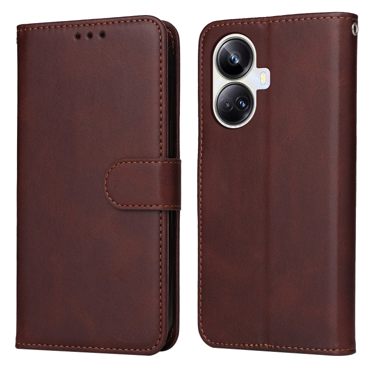 Custodia per telefono in pelle a conchiglia con struttura in vitello classico, For Huawei nova Y61, For Realme 10 4G Global, For Realme 10 Pro 5G, For Realme 10 Pro+ 5G