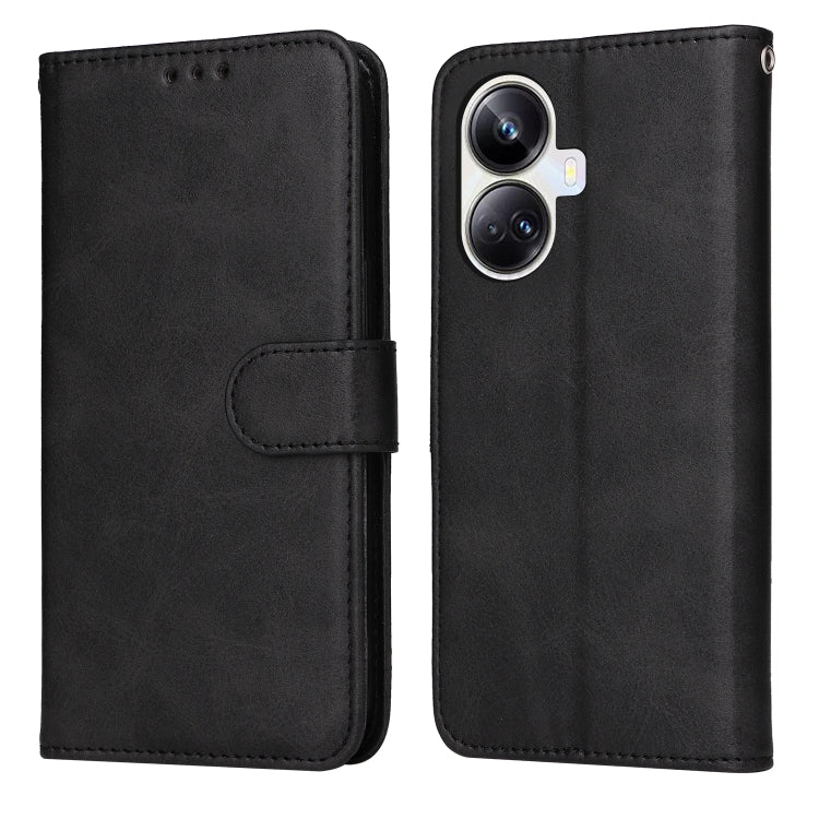 Custodia per telefono in pelle a conchiglia con struttura in vitello classico, For Huawei nova Y61, For Realme 10 4G Global, For Realme 10 Pro 5G, For Realme 10 Pro+ 5G