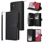 Custodia per telefono in pelle con cerniera a portafoglio con 9 slot per schede, For Samsung Galaxy A22e 5G, For Samsung Galaxy A14 5G