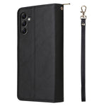 Custodia per telefono in pelle con cerniera a portafoglio con 9 slot per schede, For Samsung Galaxy A22e 5G, For Samsung Galaxy A14 5G