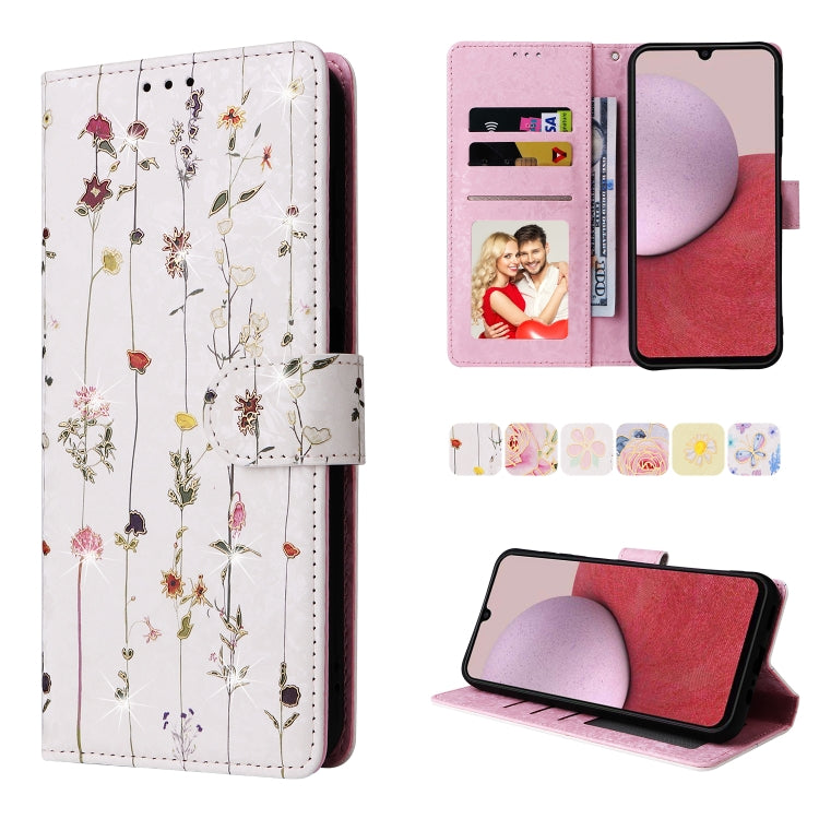 Custodia per telefono in pelle RFID con pittura abbronzante, For Samsung Galaxy A22e 5G, For Samsung Galaxy A14 5G