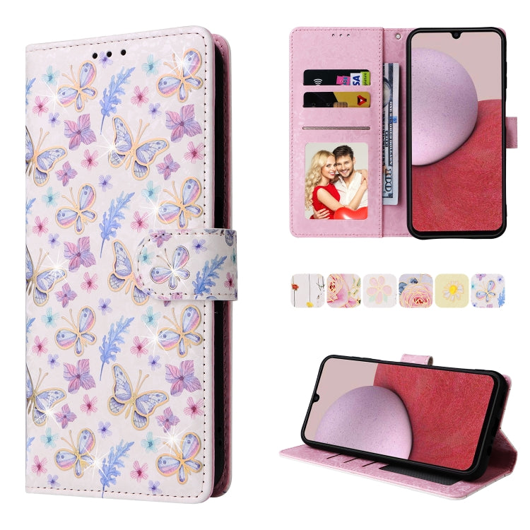 Custodia per telefono in pelle RFID con pittura abbronzante, For Samsung Galaxy A22e 5G, For Samsung Galaxy A14 5G