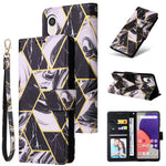 Custodia per telefono in pelle con cuciture abbronzanti in marmo, For Samsung Galaxy A22e 5G, For Samsung Galaxy A14 5G