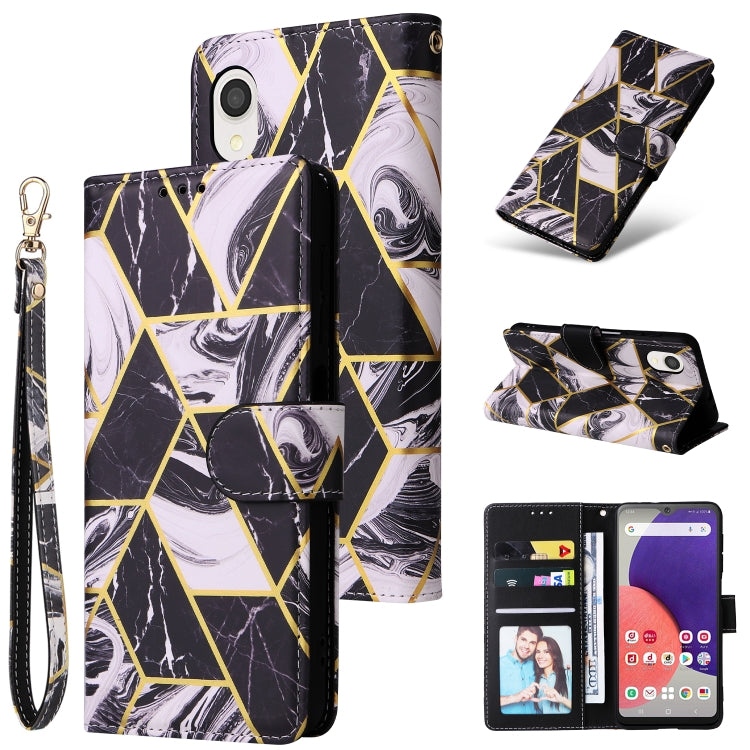 Custodia per telefono in pelle con cuciture abbronzanti in marmo, For Samsung Galaxy A22e 5G, For Samsung Galaxy A14 5G