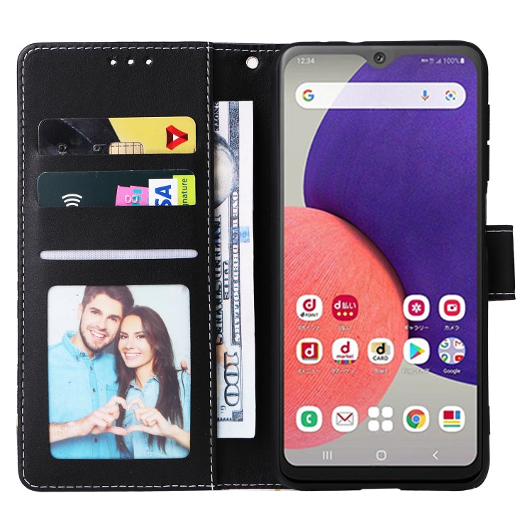 Custodia per telefono in pelle con cuciture abbronzanti in marmo, For Samsung Galaxy A22e 5G, For Samsung Galaxy A14 5G