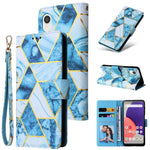 Custodia per telefono in pelle con cuciture abbronzanti in marmo, For Samsung Galaxy A22e 5G, For Samsung Galaxy A14 5G