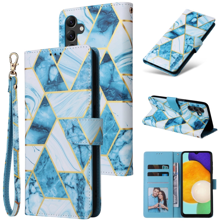 Custodia per telefono in pelle con cuciture abbronzanti in marmo, For Samsung Galaxy A22e 5G, For Samsung Galaxy A14 5G