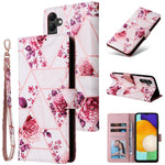 Custodia per telefono in pelle con cuciture abbronzanti in marmo, For Samsung Galaxy A22e 5G, For Samsung Galaxy A14 5G