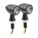 Per Kawasaki / Suzuki / Yamaha / Honda T-S002 1 paio di indicatori di direzione a LED per moto, mini indicatori di direzione retrò in metallo, For Kawasaki / Suzuki / Yamaha / Honda