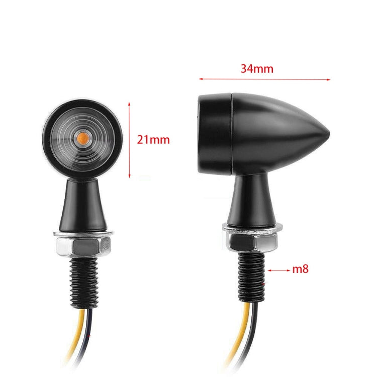 Per Kawasaki / Suzuki / Yamaha / Honda T-S002 1 paio di indicatori di direzione a LED per moto, mini indicatori di direzione retrò in metallo, For Kawasaki / Suzuki / Yamaha / Honda