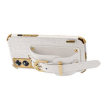 Custodia in pelle con motivo coccodrillo in TPU elettrolitico con cinturino da polso, For OPPO A17, For Realme C21Y, For Realme C33, For OPPO Reno8 Pro+