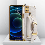 Custodia in pelle con motivo coccodrillo in TPU elettrolitico con cinturino da polso, For OPPO A17, For Realme C21Y, For Realme C33, For OPPO Reno8 Pro+