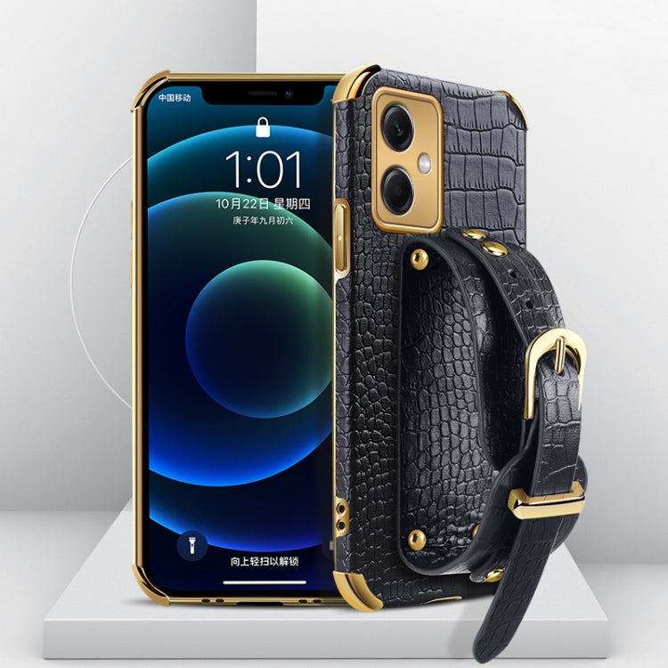 Custodia in pelle con motivo coccodrillo in TPU elettrolitico con cinturino da polso, For Xiaomi Redmi Note 12 China, For Xiaomi Redmi Note 12 Pro+ China, For Samsung Galaxy S23 5G, For Samsung Galaxy S23 Ultra 5G