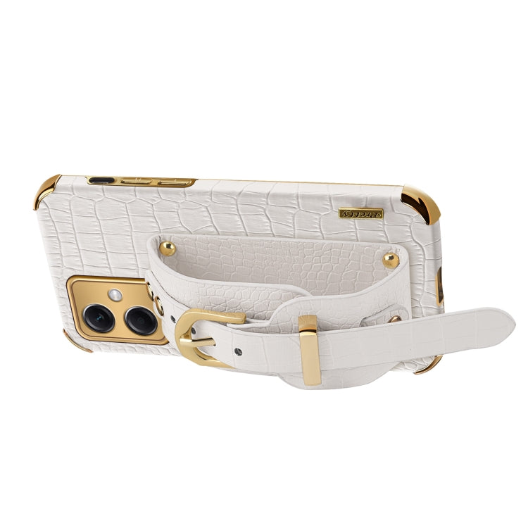 Custodia in pelle con motivo coccodrillo in TPU elettrolitico con cinturino da polso, For Xiaomi Redmi Note 12 China, For Xiaomi Redmi Note 12 Pro+ China, For Samsung Galaxy S23 5G, For Samsung Galaxy S23 Ultra 5G