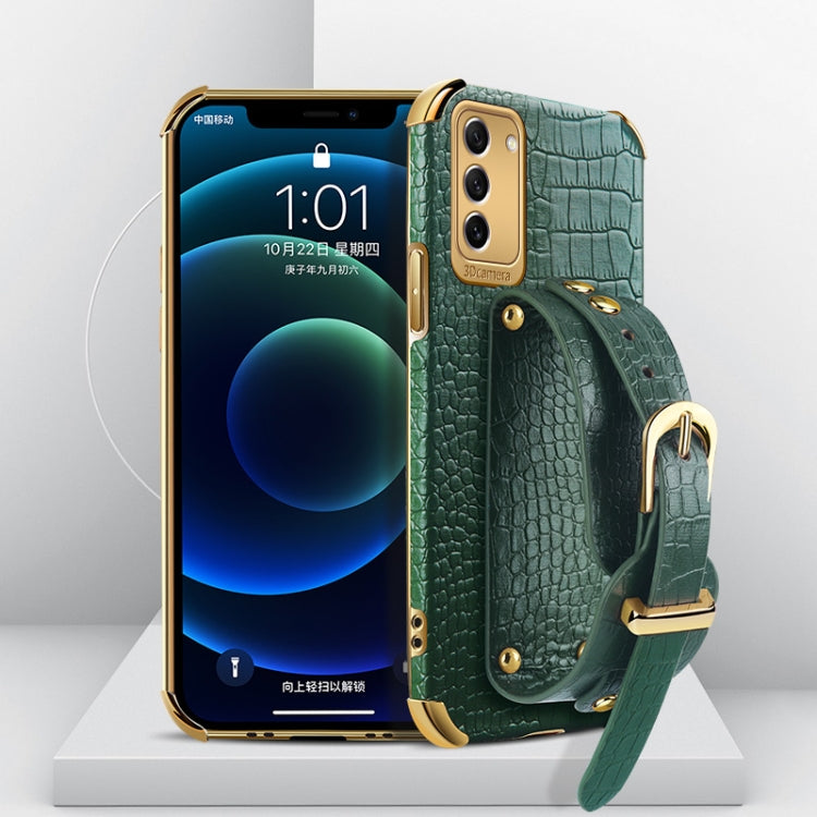 Custodia in pelle con motivo coccodrillo in TPU elettrolitico con cinturino da polso, For Xiaomi Redmi Note 12 China, For Xiaomi Redmi Note 12 Pro+ China, For Samsung Galaxy S23 5G, For Samsung Galaxy S23 Ultra 5G
