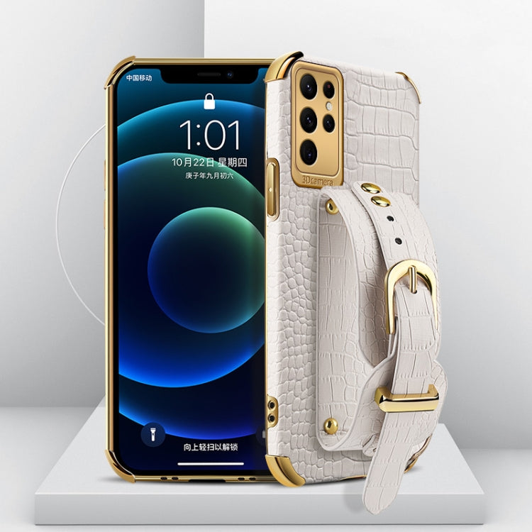 Custodia in pelle con motivo coccodrillo in TPU elettrolitico con cinturino da polso, For Xiaomi Redmi Note 12 China, For Xiaomi Redmi Note 12 Pro+ China, For Samsung Galaxy S23 5G, For Samsung Galaxy S23 Ultra 5G