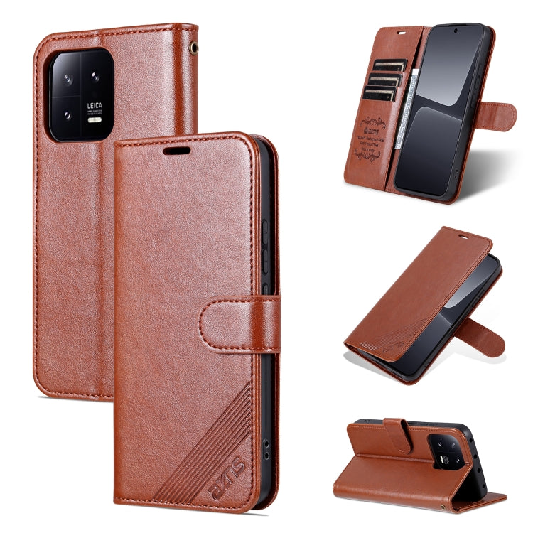 AZNS Custodia per cellulare in pelle di pecora con struttura in pelle di pecora, For vivo X90, For Xiaomi 13, For Xiaomi 13 Pro