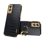 Custodia per telefono con struttura in coccodrillo galvanica 6D con supporto, For OPPO A17, For Realme C21Y, For Realme C33, For OPPO Reno8 Pro+