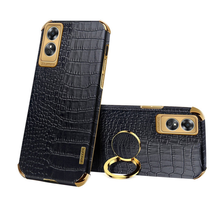 Custodia per telefono con struttura in coccodrillo galvanica 6D con supporto, For OPPO A17, For Realme C21Y, For Realme C33, For OPPO Reno8 Pro+