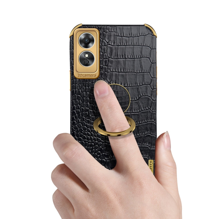 Custodia per telefono con struttura in coccodrillo galvanica 6D con supporto, For OPPO A17, For Realme C21Y, For Realme C33, For OPPO Reno8 Pro+