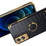 Custodia per telefono con struttura in coccodrillo galvanica 6D con supporto, For OPPO A17, For Realme C21Y, For Realme C33, For OPPO Reno8 Pro+