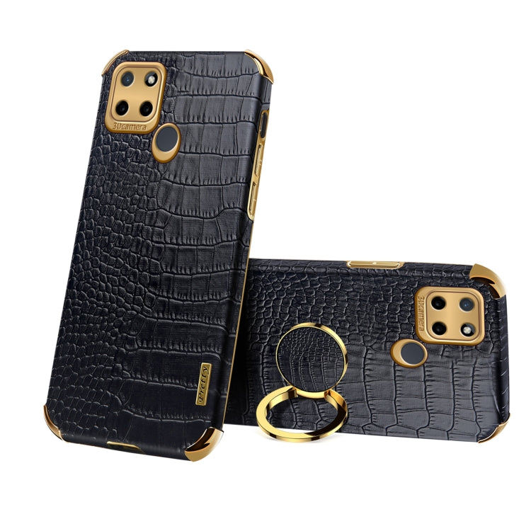 Custodia per telefono con struttura in coccodrillo galvanica 6D con supporto, For OPPO A17, For Realme C21Y, For Realme C33, For OPPO Reno8 Pro+