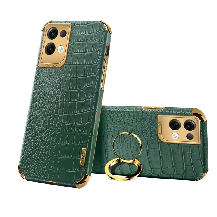 Custodia per telefono con struttura in coccodrillo galvanica 6D con supporto, For OPPO A17, For Realme C21Y, For Realme C33, For OPPO Reno8 Pro+