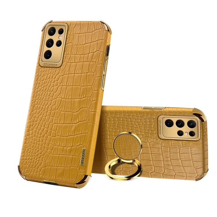 Custodia per telefono con struttura in coccodrillo galvanica 6D con supporto, For Xiaomi Redmi Note 12 China, For Xiaomi Redmi Note 12 Pro+ China, For Samsung Galaxy S23 5G, For Samsung Galaxy S23 Ultra 5G