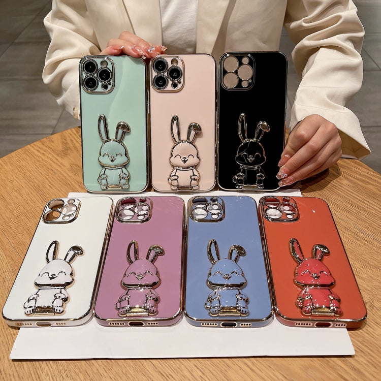 Cassa del telefono del supporto del coniglio di placcatura, For iPhone XS Max