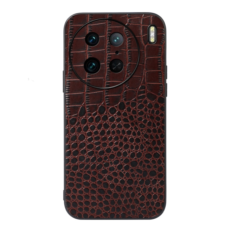 Custodia per telefono in vera pelle con trama di coccodrillo, For OPPO Reno9 / Reno9 Pro, For vivo X90 Pro, For Google Pixel Fold