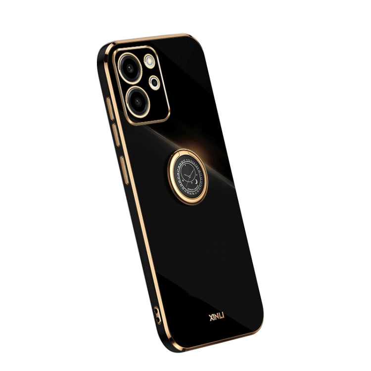 Custodia per telefono in TPU elettrolitico con bordo dritto XINLI con anello, For Honor 80 SE 5G