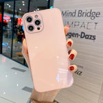 Custodia per telefono in vetro temperato tinta unita, For iPhone 14, For iPhone 14 Plus